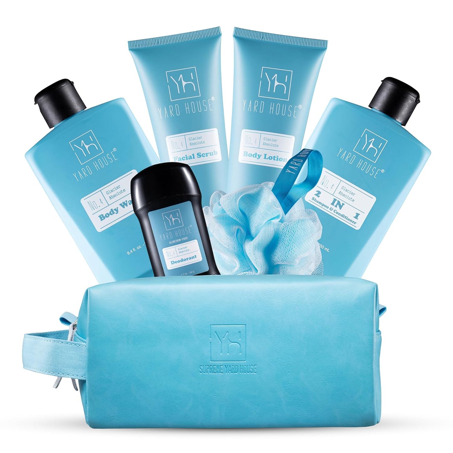 7Pc All Natural Mens Bath and Body Gift Set - Glacier Absolute