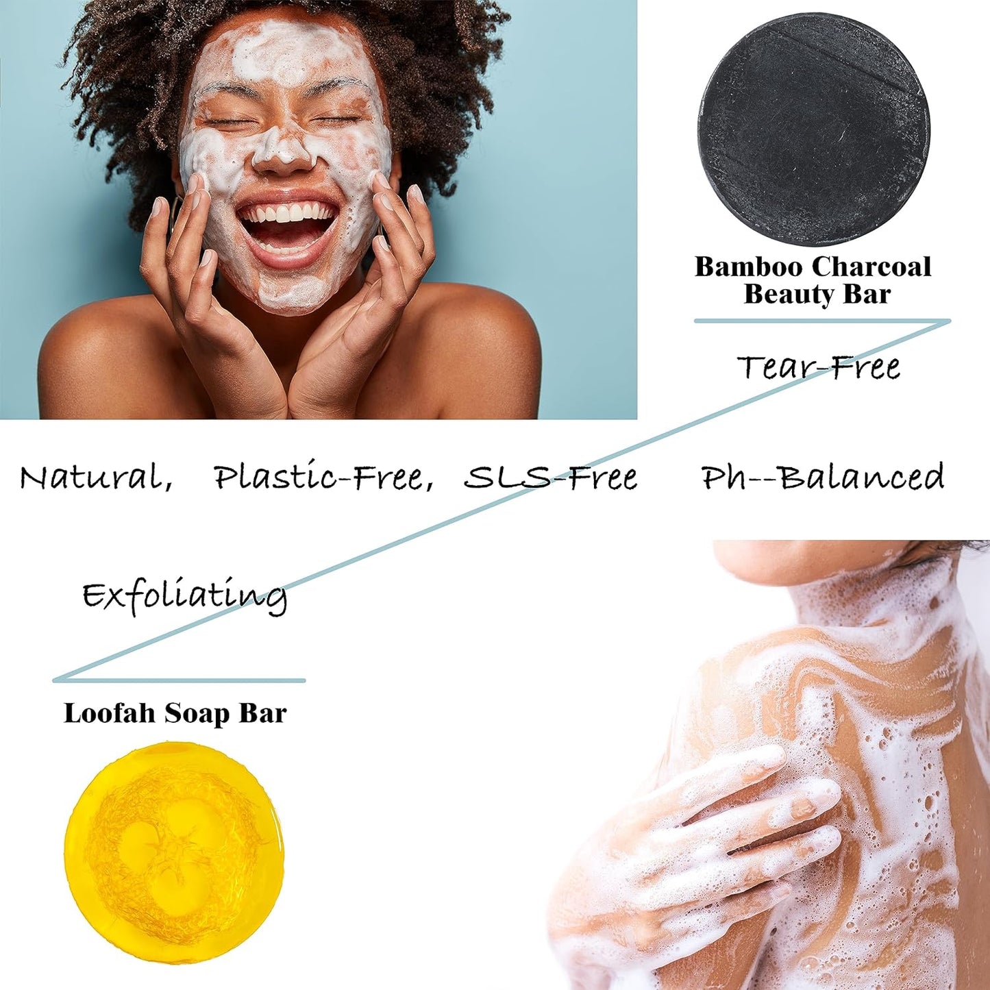 6Pc All Natural Soap and Face & Body Dry Brush Gift Set